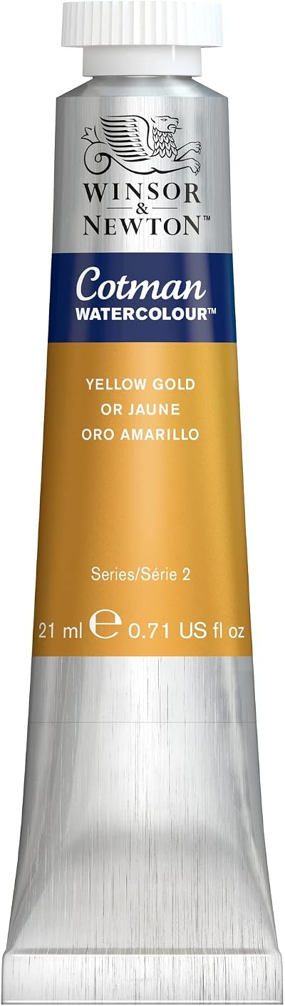 Winsor & Newton Cotman Metallic Watercolour Paint Yellow Gold 8ml Tube
