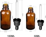 Hyber&Cara Amber Glass Bottle 50ml 100ml with Glass Pipette Dropper view 2