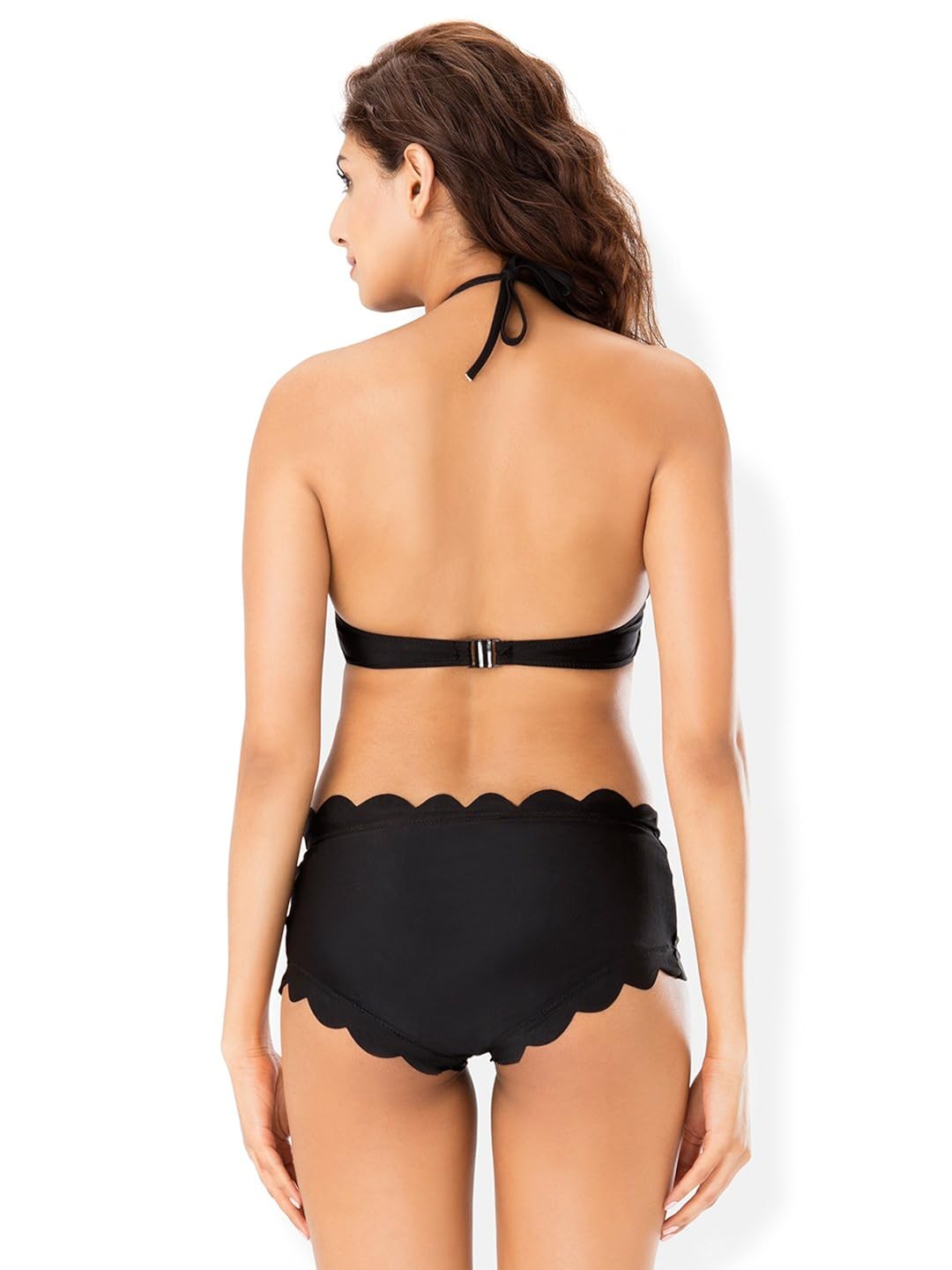 prettysecrets ruffled halter neck bikini-s