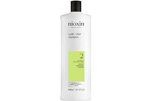 Nioxin System 2 Scalp + Hair Thickening Shampoo for Natural Hair with Progressed Thinning | Cleanse & Boost Hair Density with Niacinamide & Biotin