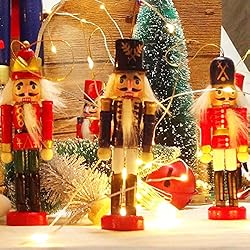 Jolik 6 PCS Nutcracker Ornament Set Wooden