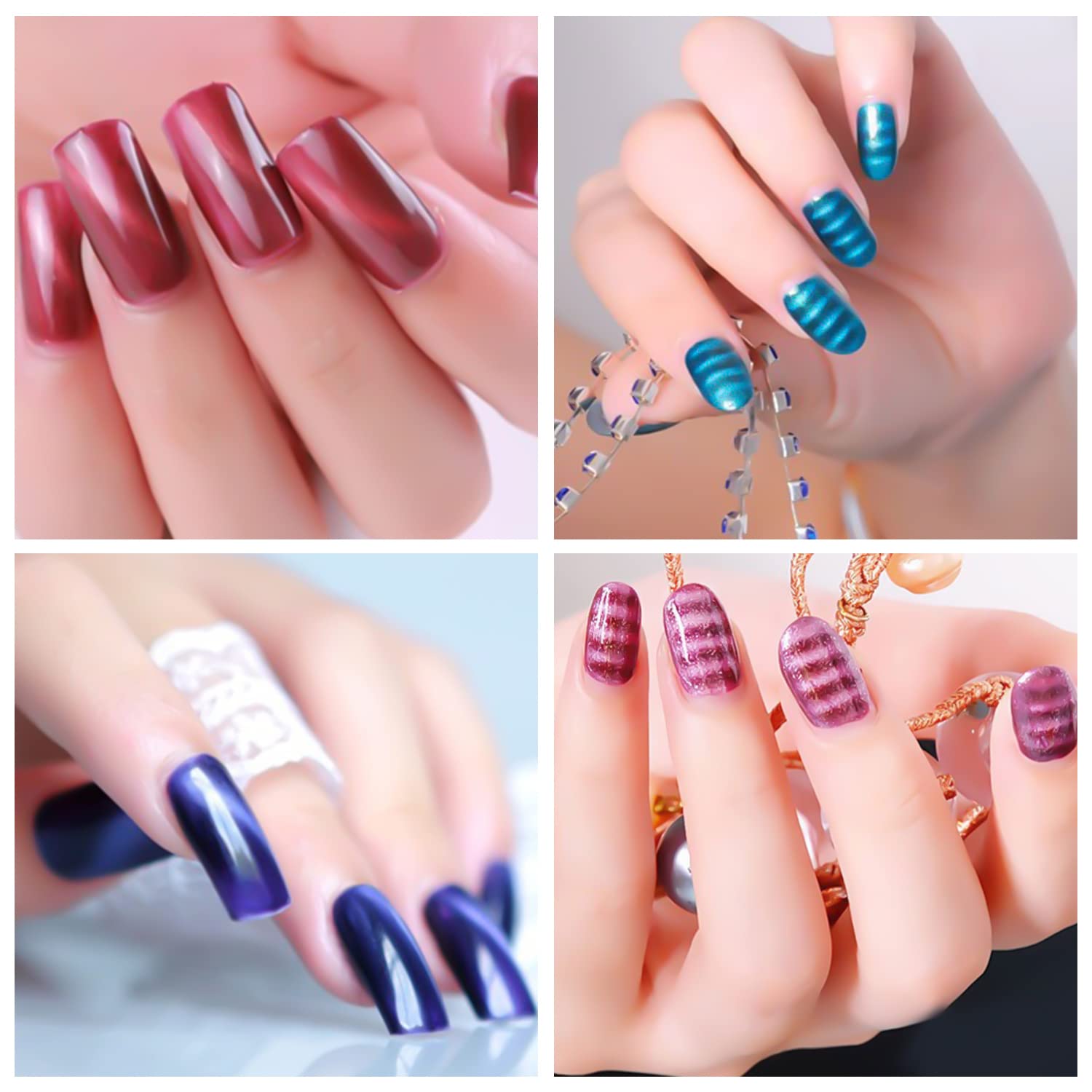 SILPECWEE 15Pcs Nail Magnet Set Cat Eye Gel Nail Polish Magnet Wand Magnetic Nail Polish Cat Eye Magnet for Nails Cat Eye Magnets Sticks Nail Design Tools Nail Art - Image 8