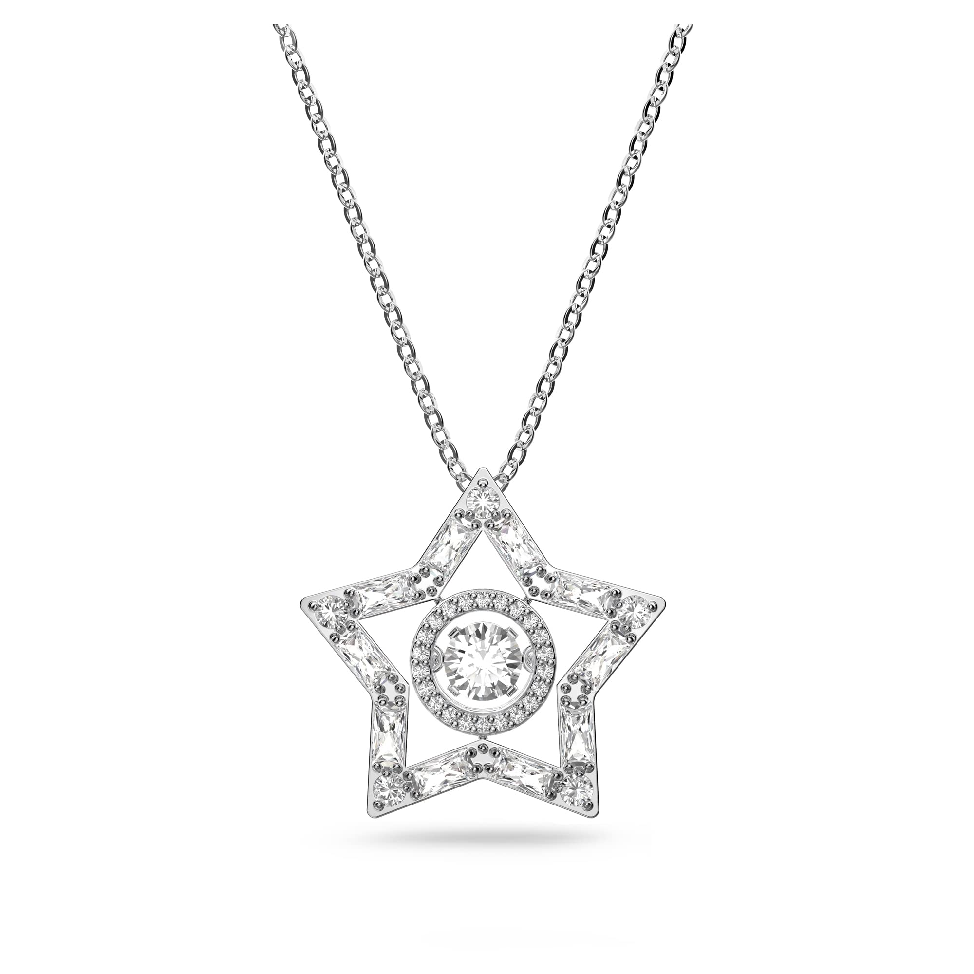 Swarovski Star Necklace, White Dancing Stones in a Rhodium Plated Setting, from the Stella Collection — image 1