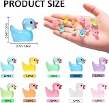 JOLCEEY 120pcs Mini Ducks Glow in the Dark Resin Tiny Ducks Aquarium Dollhouse view 2