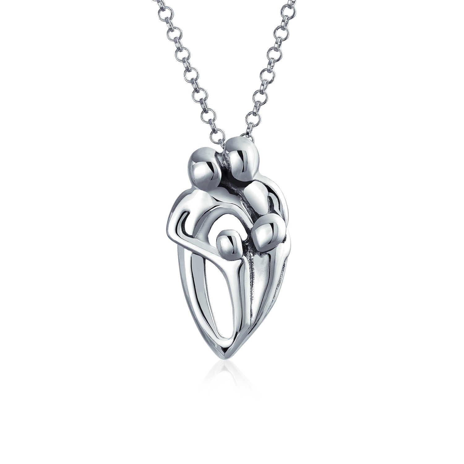 Bling Jewelry Loving Family Parent Father Mother Necklace Pendant For Mom Women Wife .925 Sterling Silver