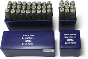 Oudtinx Number and Letter Stamp Set (36 Piece Punch Set/A-Z & 0-9) Industrial Grade Hardened Carbon Steel Metal - 1/4" (6mm) Characters - Perfect for Imprinting Metal, Wood, Plastic, Leather, More!
