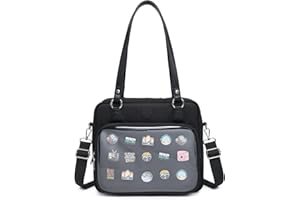 CHERRY SAUCE Oxford Ita Bag Crossbody Shoulder Bag Satchel Messenger Backpack Multi-Purpose Pins Display