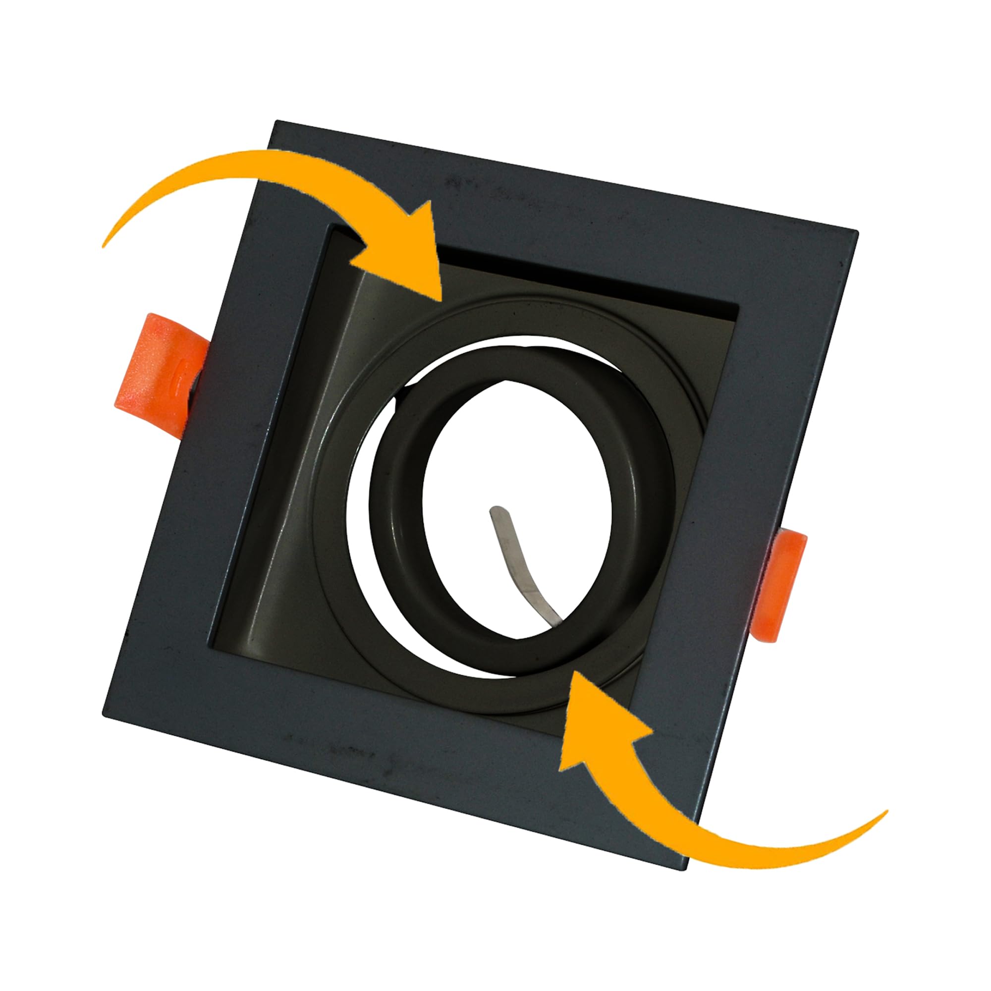 Matt Black Indoor Ceiling Lights - Kitchen, Bathroom, Living Room, Office - Single Boxed Downlights - 45° Tilt Adjustable Downlight with GU10 Lights