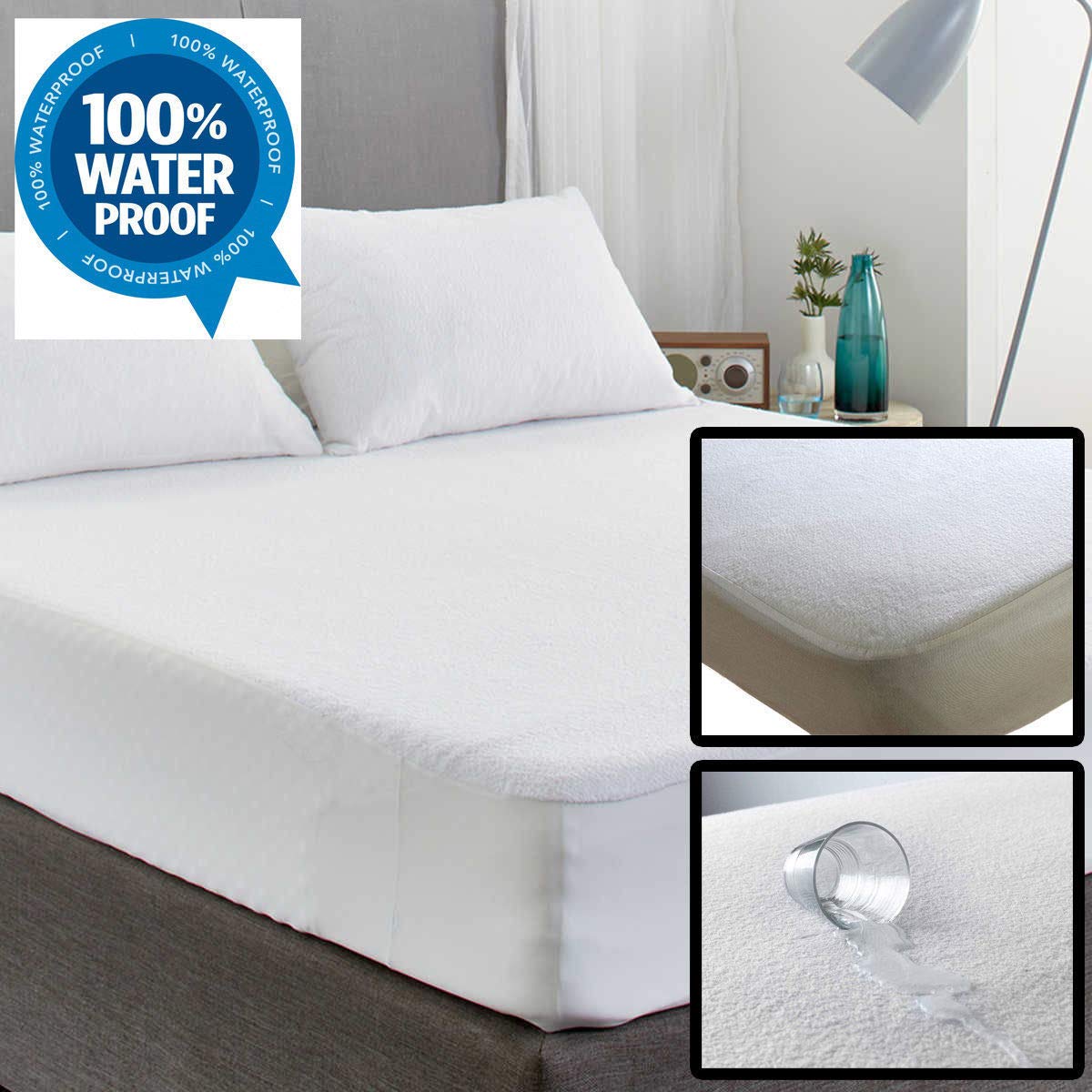 New Waterproof Terry Towel Mattress Protector Fitted Sheet Bed Cover
