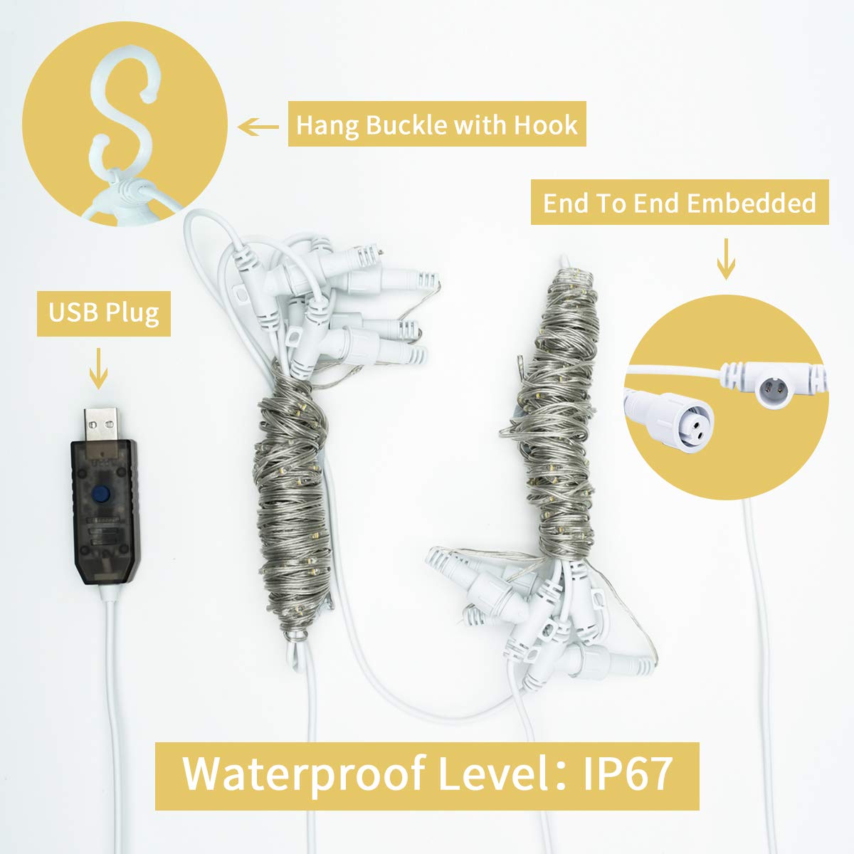 Twinkle String Lights with Remote Control Timer 300 Led USB Powered for Window Curtain Christmas Wedding Party Home Garden Patio Decoration Fairy Lights 118in x 118in (Warm Light)