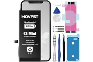 MOVFST Replacement Battery for iPhone 13 Mini,2700mAh Li-ion Polymer High Capacity Battery Fit for iPhone 13 Mini Model A2628