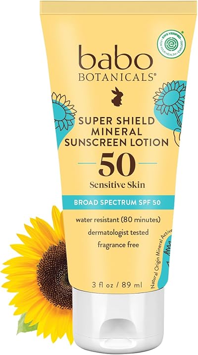 Babo Botanicals Sheer Mineral Sunscreen Lotion SPF 50 Unisex 3 oz