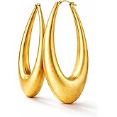 Gold Hoop Earrings – Chunky Matte Gold Hoops, Thick Statement Earrings for Women