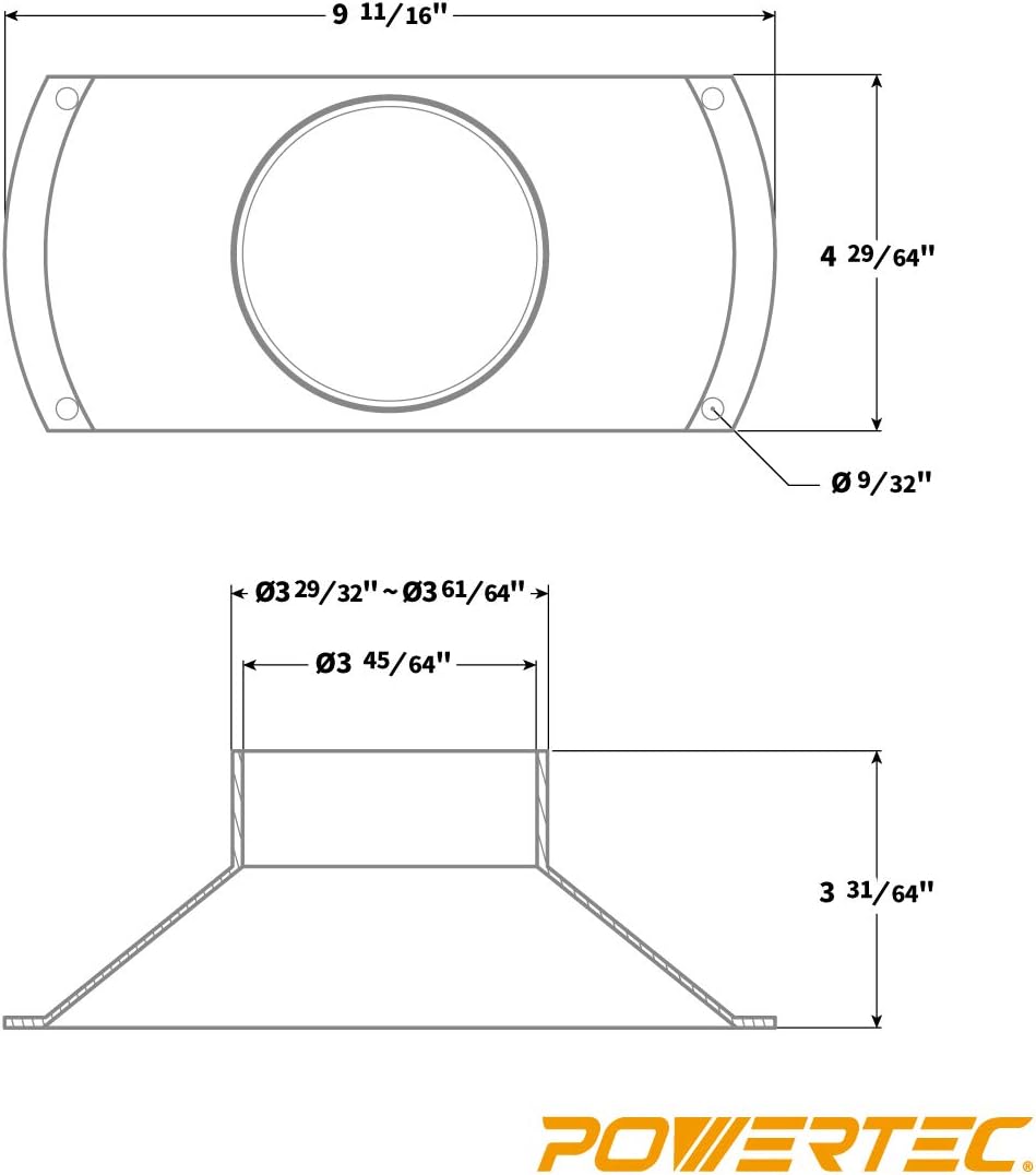 POWERTEC 70150 Rectangular Dust Hood for 4-Inch Hose: Home Improvement