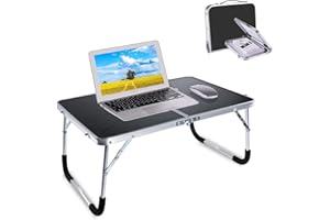 Tlingsd Foldable Laptop Table for Bed, Lap Desk, Bed Desk, Breakfast Serving Bed Tray, Portable Aluminum Alloy Mini Picnic Ta