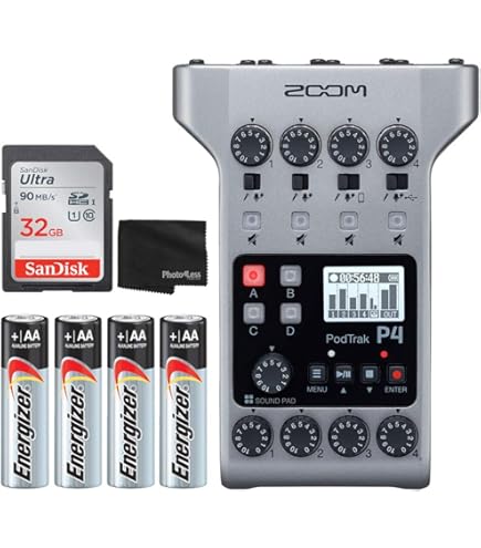 Amazon.com: Zoom PodTrak P4 Portable Multitrack Podcast Recorder +