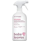 ATTITUDE Baby & Kids Toy Cleaner Spray, EWG Verified, Multi-Surface Cleaner for Toys, High Chairs & Play Areas, Naturally Der