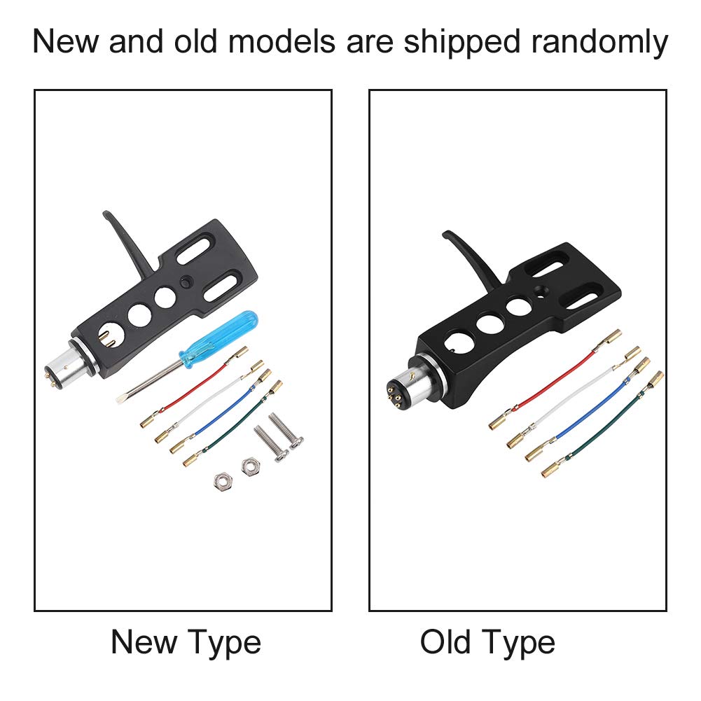 Universal Turntable Phono Headshell with Wires, Replacement Turntable Phono Headshell Mount Cartridge with Wires Replacement for Phono Cartridges