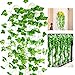 12 Pack 83 Ft Artificial Ivy Leaf Plants Fake Vines Greenery Ivy Garland Hanging Fake Foliage for Wedding Party Garden Office Wall Decor