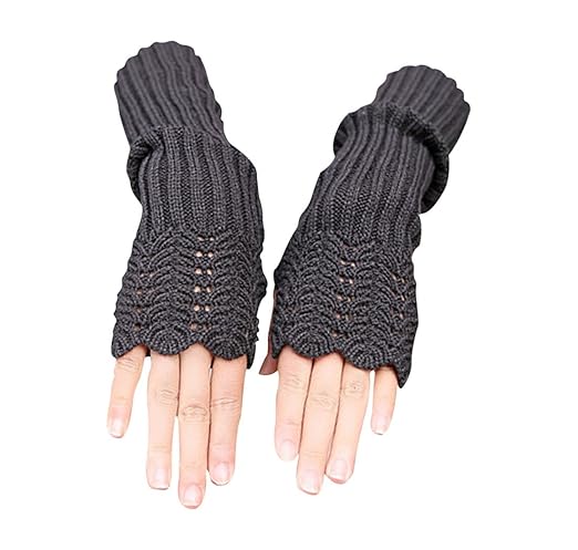 NOVAWO Damen Winter Warmer Strick Lange Handschuhe Fashion Armlinge