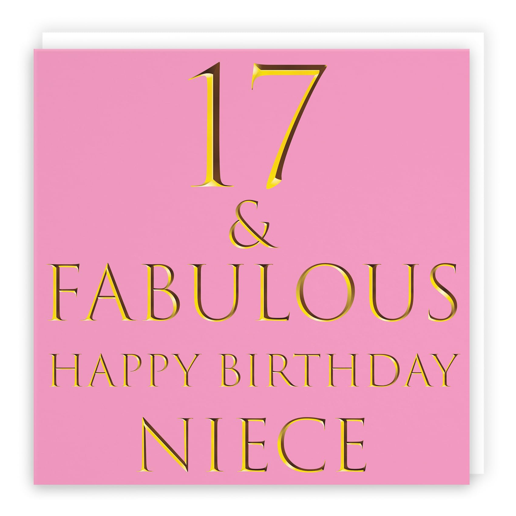 Hunts England - Large Niece 17th Birthday Card - 17 & Fabulous - Happy Birthday Niece - Still Totally Fabulous Collection - Large - 210 x 210 mm - Fun Card - Age 17