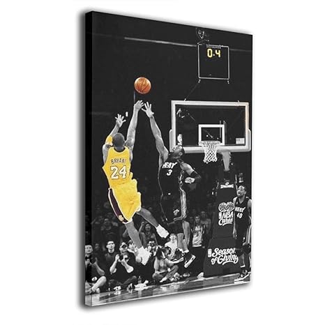 Unframed Black And Yellow Background Nba Match Wall Art Painting Basketball Player Kobe Bryant Of Lakers At Staples Center In Los Angeles Pictures Print On Canvas For Home Decoration Amazon In Home