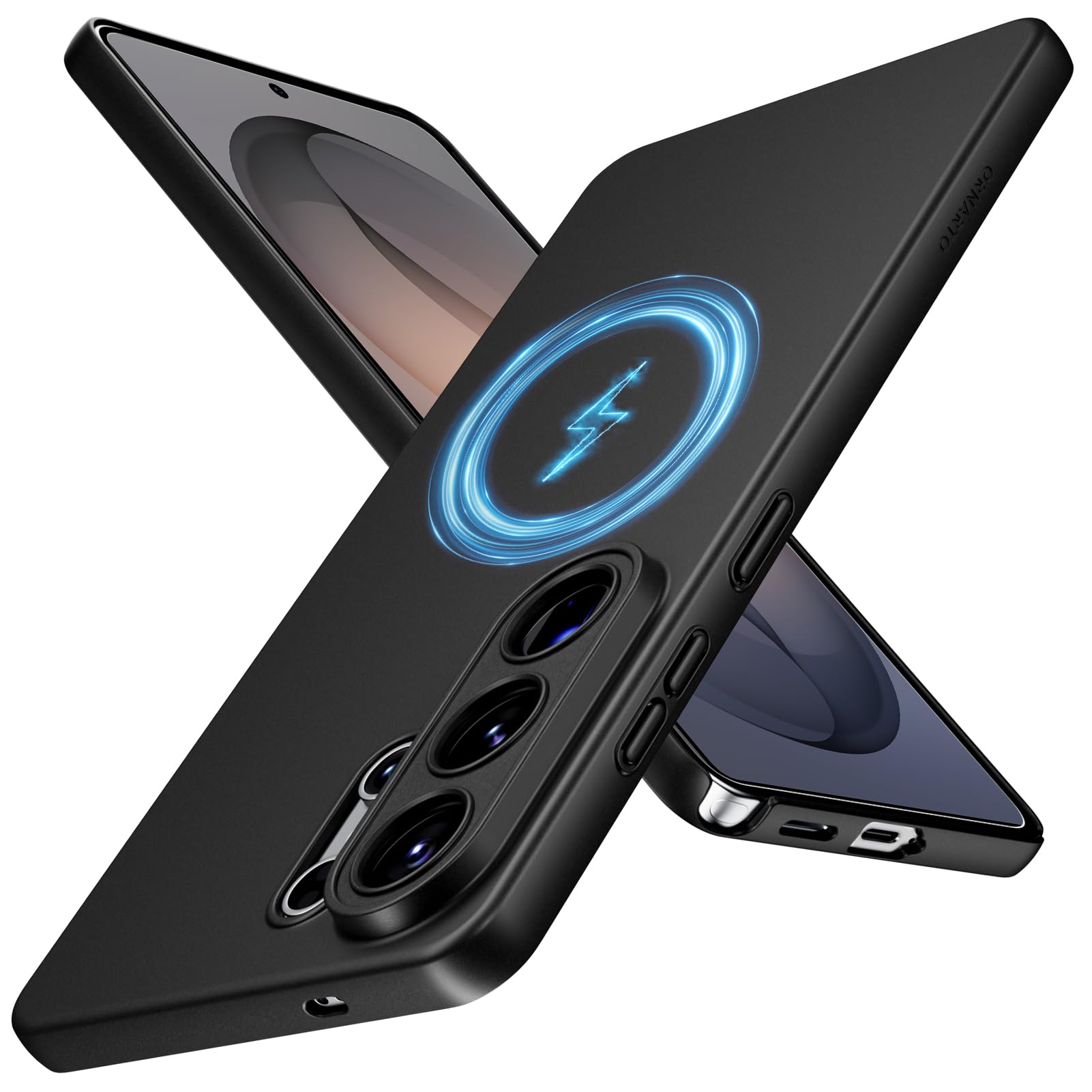 ORNARTO Ultra-Thin Magnetic for Samsung Galaxy S26 Ultra Case – Compatible with MagSafe, Slim & Lightweight Hard PC S26 Ultra Phone Case with Camera Protection, Anti-Scratch Matte Finish, Black