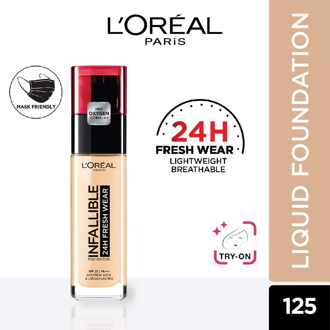 L'Oréal Paris - Fond de Teint Fluide Infaillible 32h Fresh Wear - Tous Types de Peau - Teinte : Naturel Rosé (125) - 30 ml - Image 3