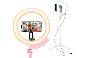 Aureday 12'' Selfie Ring Light with 62'' Tripod Stand and Magnetic Phone Holder, LED Ringlight for Recording/TikTok/Makeup/Photography, Circle Fill Light with Wireless Remote for iPhone&Android Phones