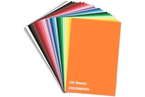 120 Sheets Colored Cardstock - 24 Colors Card Stock 8.5X 11 Letter Size 85Ib/230gsm Heavyweight Thick Printer Paper for Scrap