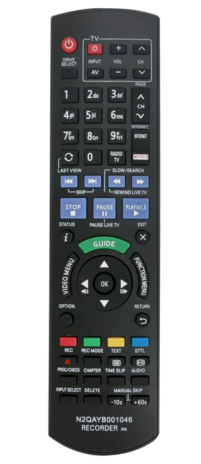 ALLIMITY N2QAYB001046 sub N2QAYB000759 Remote Control Replaced for Panasonic Blu-ray Recorder DMR-BCT750 DMR-BCT755 DMR-BCT850 DMR-BCT855 DMR-BST750 DMR-BST755 DMR-BST850 DMR-BST855 DMR-BST950