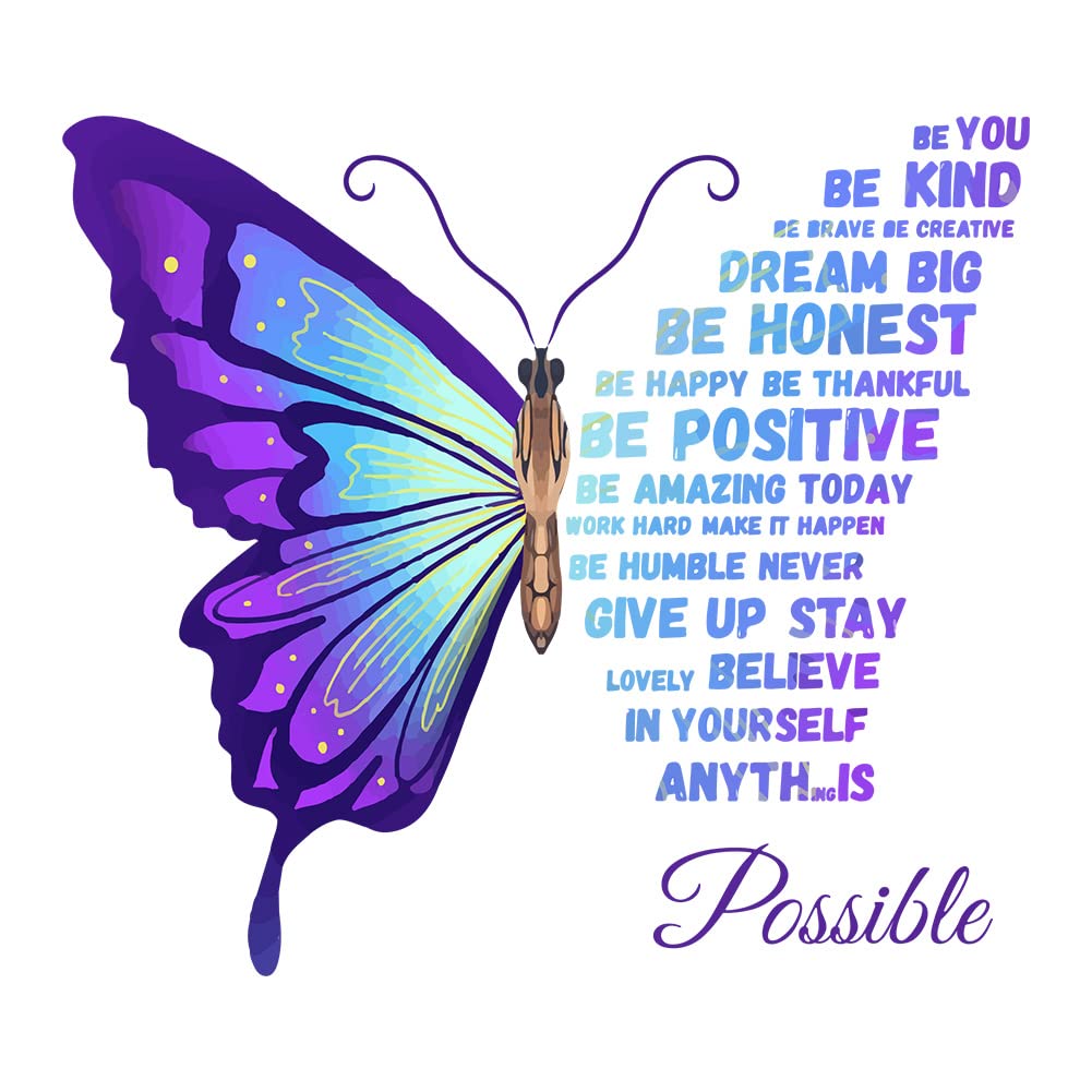 SUPERDANT Butterfly Wall Stickers Purple Butterfly Stickers Inspirational Wall Decals Nursery Wall Stickers for Teenage Girls Bedroom Living Room Wall Decor