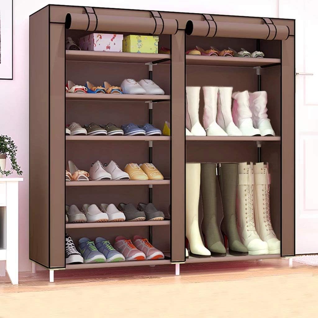 NBVCX Machinery Parts 6 Tiers Portable Shoe Rack Closet with Fabric