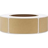 Hybsk 1x2 Inch Color-Coding Labels Rectangle Inventory Organizer Identification Sticker 500 Labels Per Roll (1"x2", Kraft)