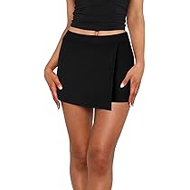 【AAKE】(with underpants) HONEST MINI SK Amazon.com: Womens Black Mini Skirt with Shorts Underneath
