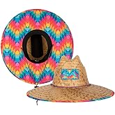S A Company Hand-Woven Palm Straw Hats for Men and Women - Wide Brim Summer Hat Sun Protection, UPF 50+ Adjustable Drawcord