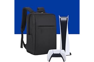 HOT6SL Travel Backpack for PS5 Console - Carrying Case for PS5 - Travel Bag for PS5 Console, Accessories Protective Carrying Case Storage Bag for Game Console Discs/Digital Versions and Controllers, Game Cards, HDMI #