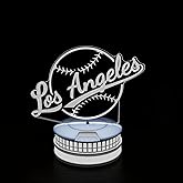 CLORURBANLIVE 3D Baseball Los Angeles Night Light 3D Illusion Lamp with Remote Control 16 Color Options Sports Decor Lighting for Fans - Multicoloured OneSize