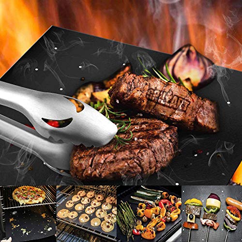 GRILLART Grill Mat with Holes 100 NonStick 600 Degree BBQ Grill Mats (Set of 2) Heavy Duty