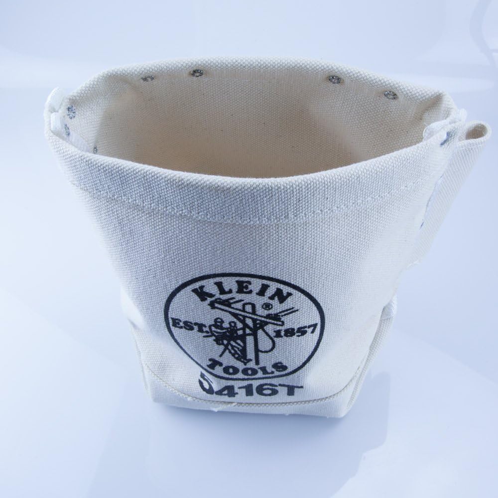 Klein Tools 5416T Tool Bag, Bull-Pin and Bolt Pouch, No. 4 Canvas with Tunnel Connection, 5 x 10 x 9-Inch - - 