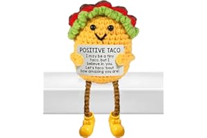 LACKYCC Mini Positive Crochet Animals Taco Emotional Support Nuggets Crochet Plush Potato Pickle Birthday Bestie Gifts for Women Men Gifts Handmade Crochet Knitted Taco Desk Decor
