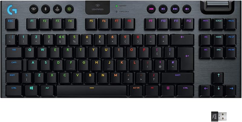 Logitech G G915 TKL Wireless Mechanical Keyboard UK Layout Black