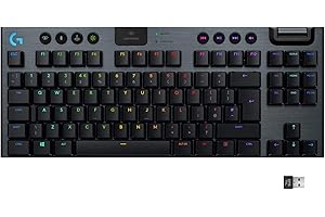 Logitech G915 TKL Tenkeyless Lightspeed Wireless RGB Mechanical Gaming Keyboard, Low Profile Switch Options, LIGHTSYNC RGB, A