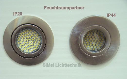 6er Set Bad Einbaustrahler Feuchtraumstrahler "Orion" IP44 und