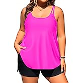 Plus Size Tankini Swimsuits - Women Two Piece Tankini Top with Shorts Flowy Swimsuit 2025 Bathing Suits