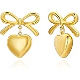 Gold Bow Earrings for Women 18K Gold Plated Bow Earrings Gold Ribbon Earring Jewelry Gift for Women