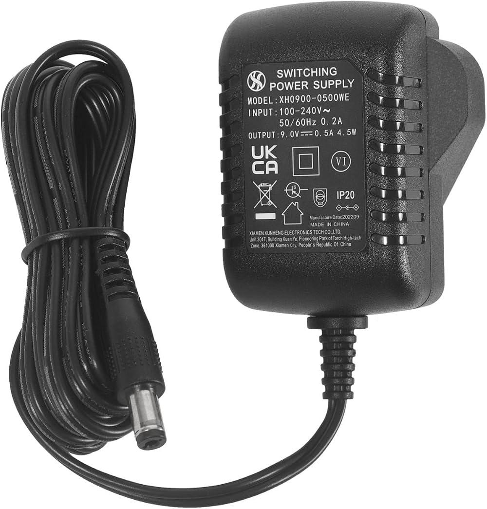 Security-01 DC 9V 0.5A Power Supply 5.5 x 2.1mm Center Positive