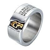 Oakky Men's Stainless Steel Skull Ring Cool Half
