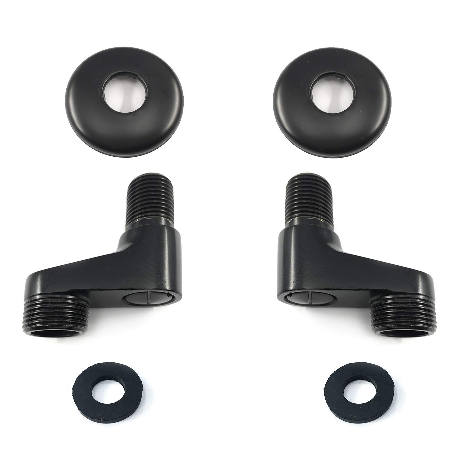 ORLEIMI Wall Mount 3-3/8 Inch Adapter Black Claw Foot Bathtub Faucet Adjustable Swing Arms Eccentric Screw Plus Size 2 Pack