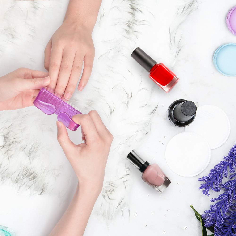 Gel Nail Polish Remover Kit, MORGLES 10pcs Nail Polish Remover Clips Cap 300pcs Nail Wipe Cotton Pads Nano Glass Nail File Cuticle Pusher Nail File Grit 100/180 and Brushes-Purple : Beauty